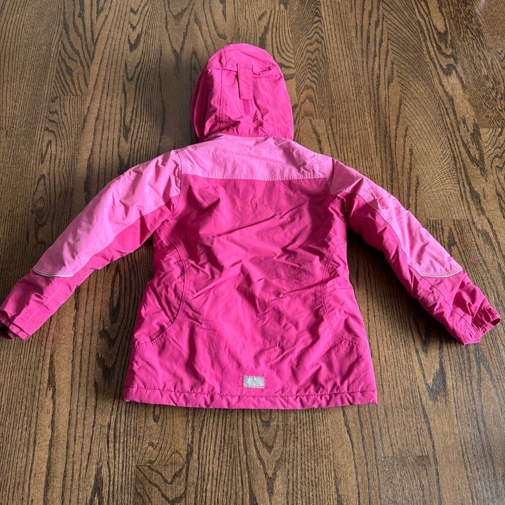 Lands End Girls Squall Puffer Ski Jacket Winter Snow Size 6X-7 Pink Waterproof - Picture 2 of 9